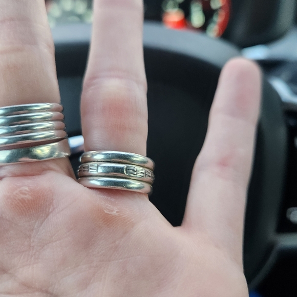 Lone Mountain Turquoise and Sterling Silver Women's Triple Band - Picture 10 of 11